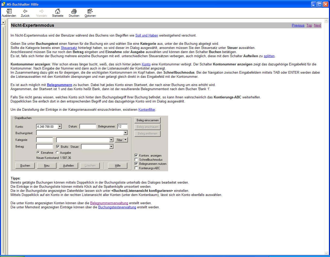 Buchführungsgsoftware MS-Buchhalter